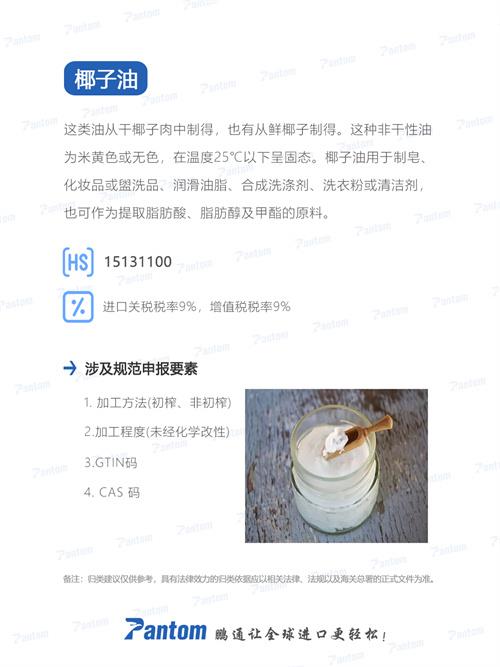 椰子油進口規范申報流程