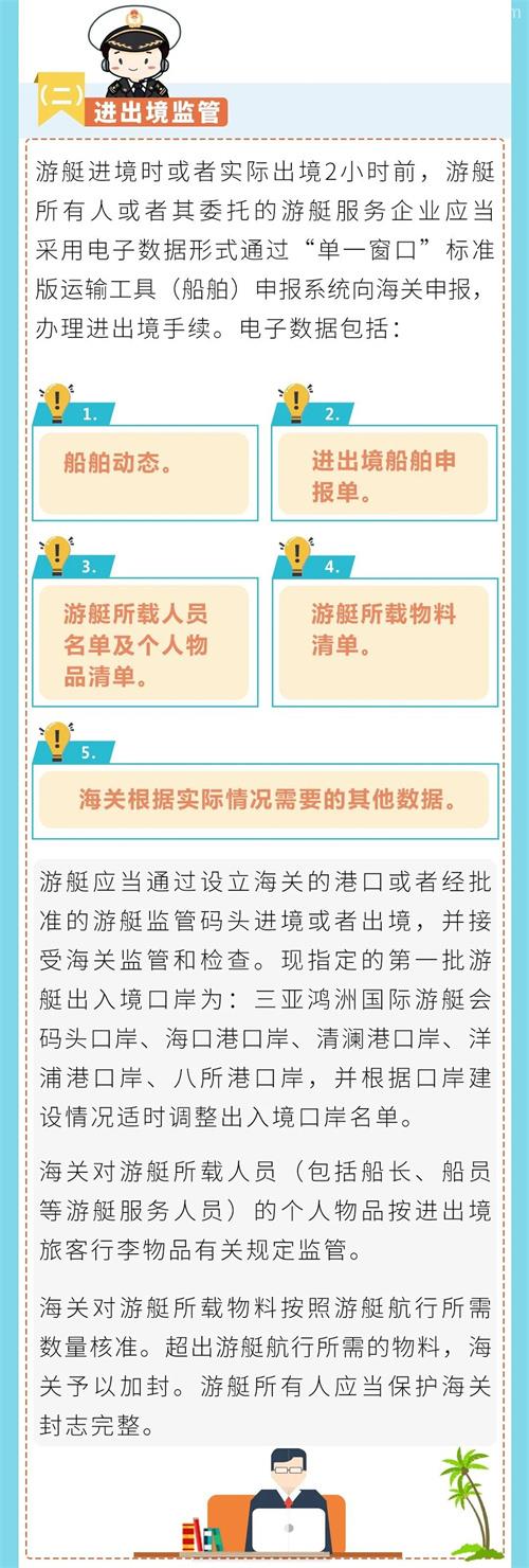 海南自駕游艇報關常識